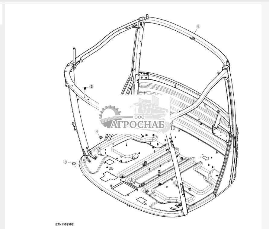 Рама кабины без звукопоглощающей обивки 